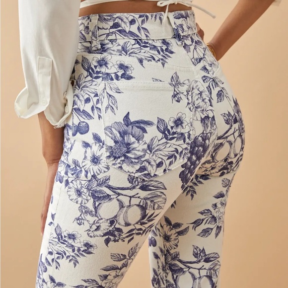 Reformation Cynthia Toile High Rise Straight Jeans Size 24 - Picture 3 of 9